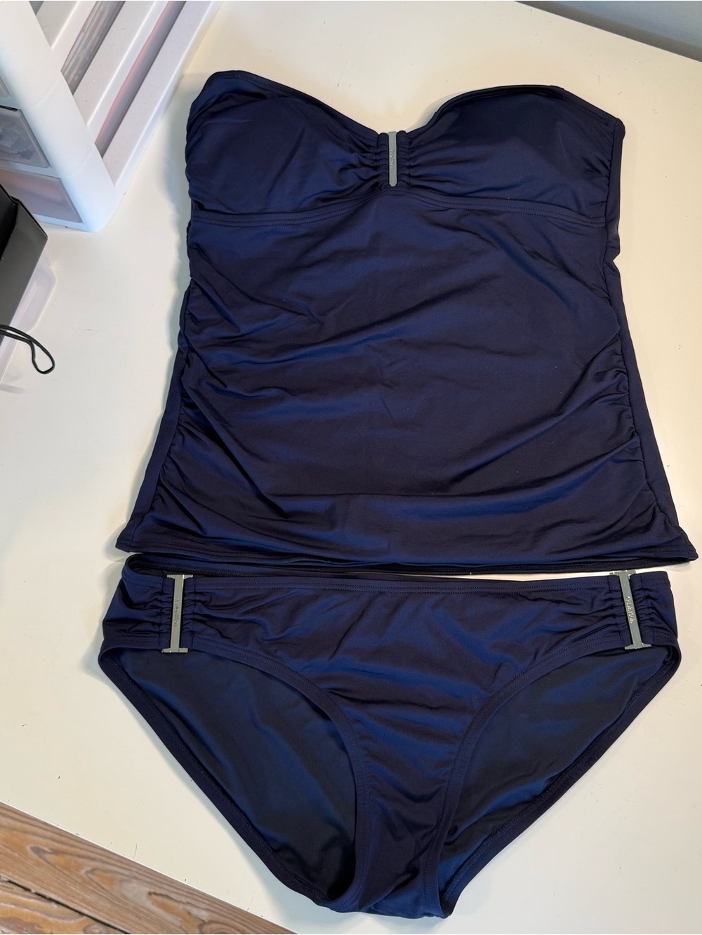 Calvin Klein Navy Strapless Tankini Set - Classic Swimwear